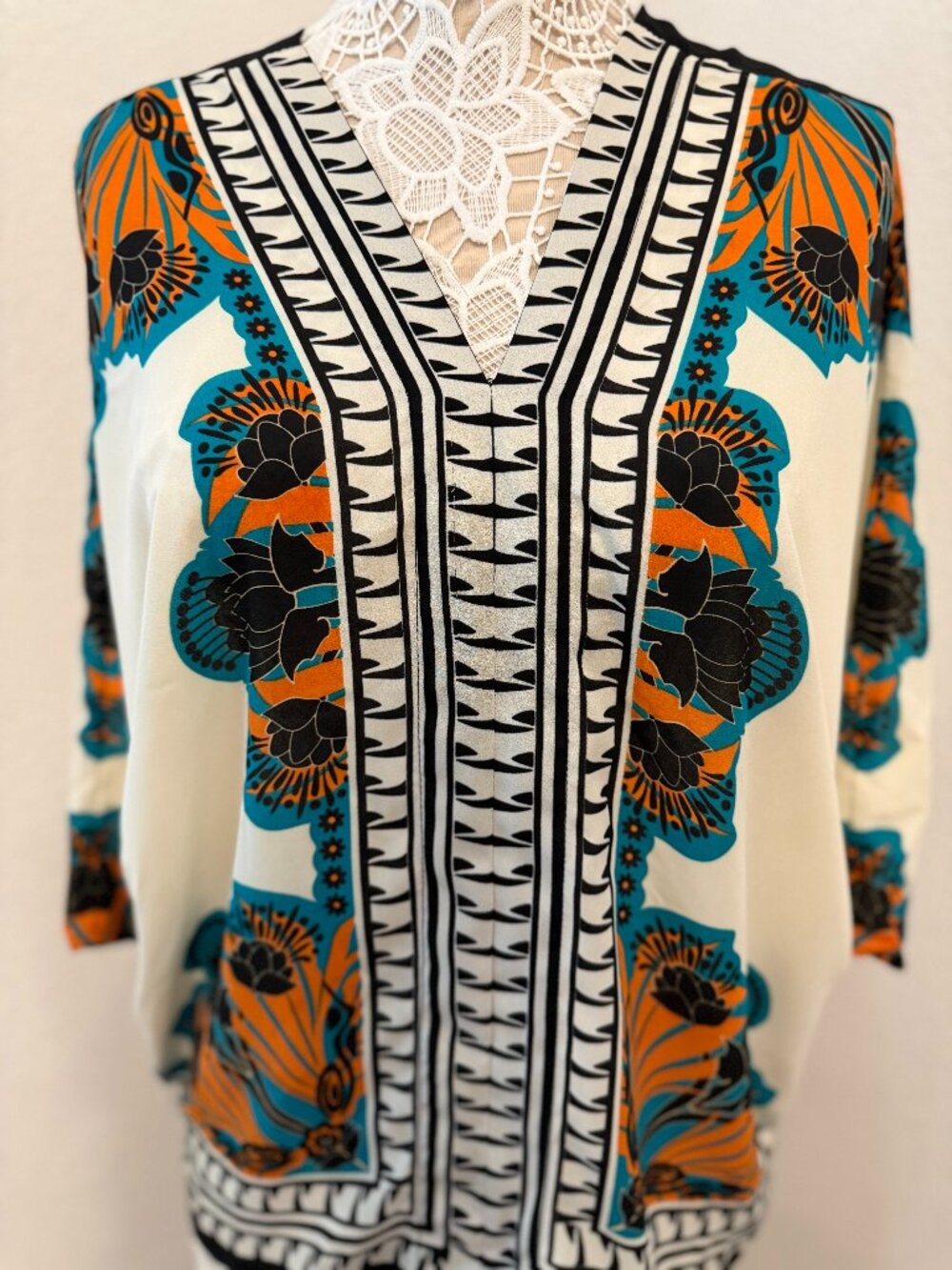 ROSE + OLIVE Statement Print Blouse – Size S